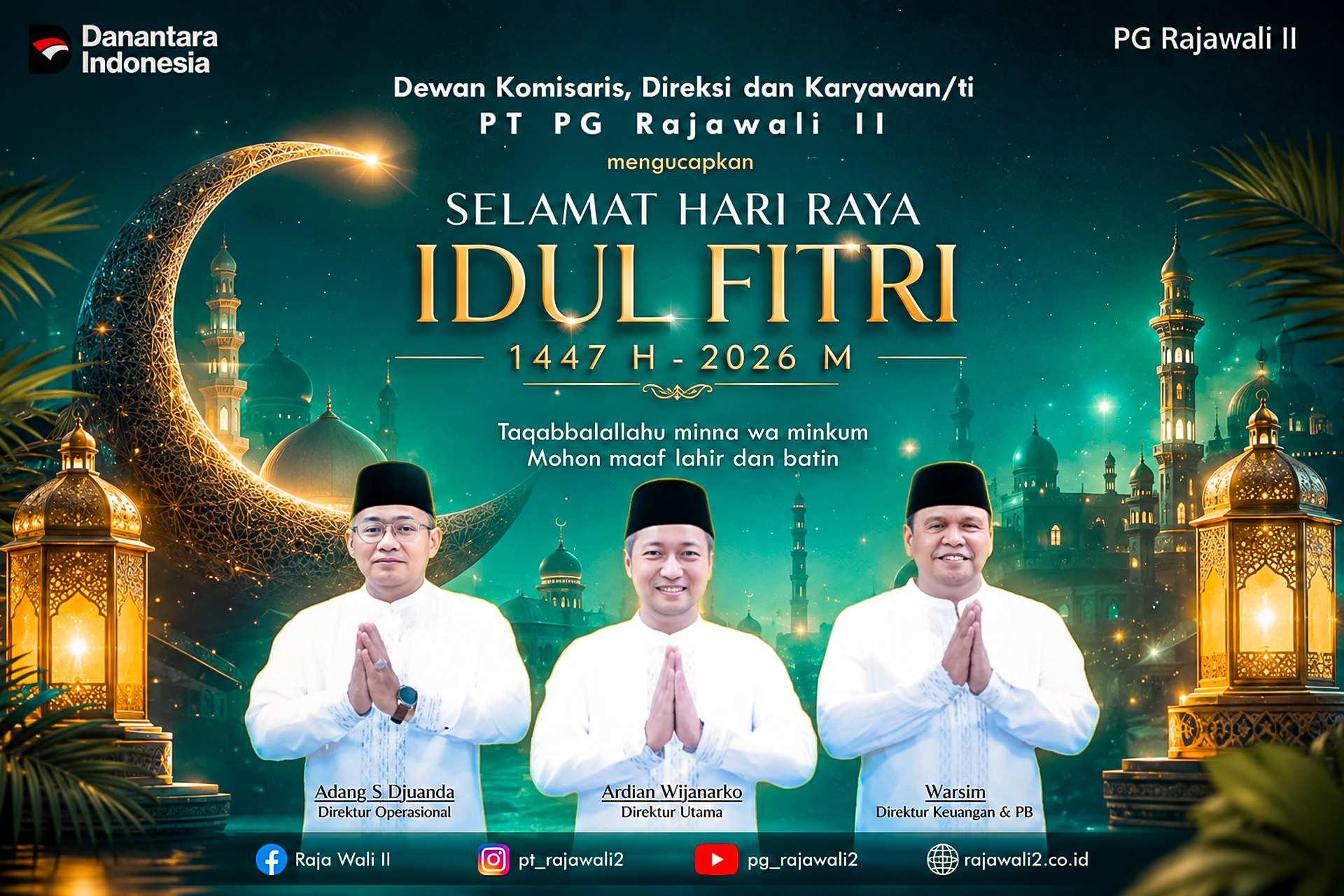 Selamat Hari Raya Idul Fitri 1447 H, Minal Aidin Wal Faizin